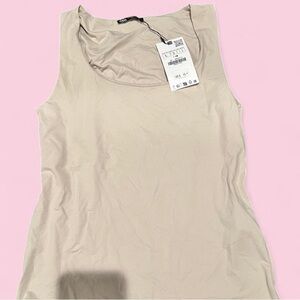 Zara Cream Sleeveless Tank Top